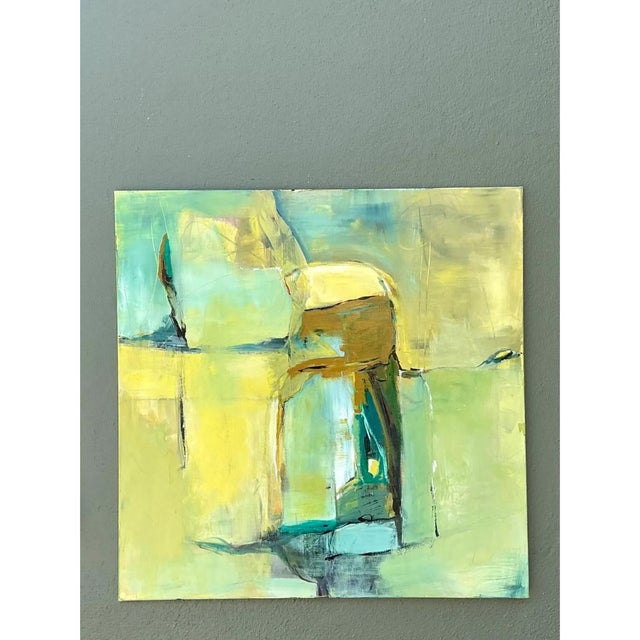 Vintage Abstract Expressionist Oil Painting on Canvas For Sale - Image 4 of 12