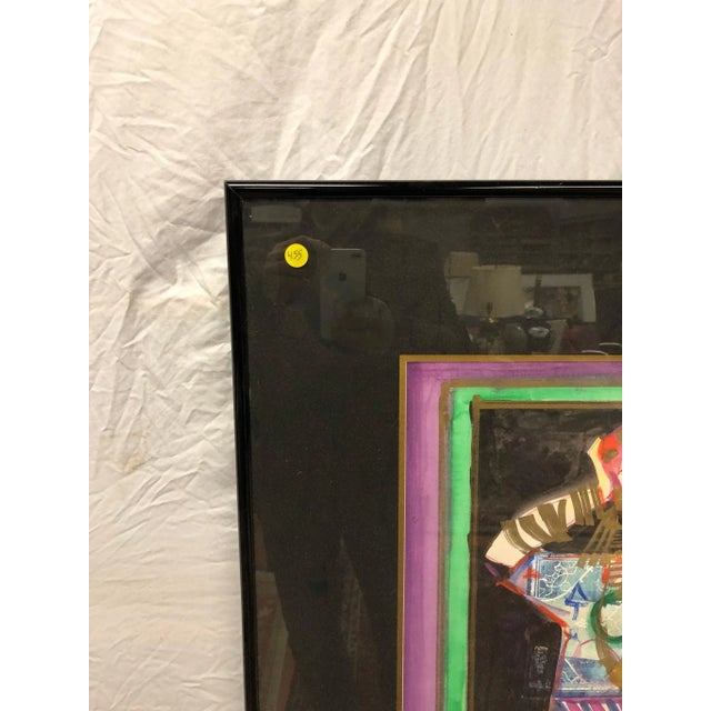 Surrealism Mid 20th Century Original Nasser Ovissi Painting Mixed Media, Framed For Sale - Image 3 of 4