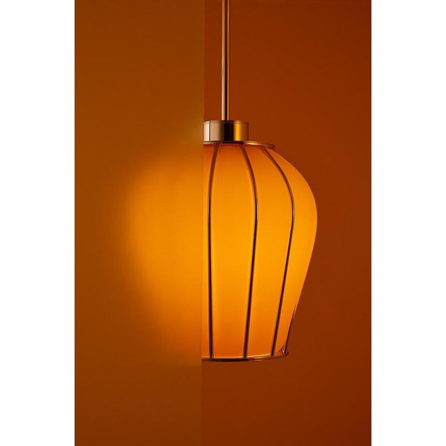 Sky lantern medium pendant lamp by jennifer midoz dimensions: ø 35 x h 43 cm materials: sandblasted glass, white nickel on...