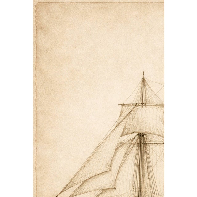 Not Yet Made - Made To Order Antique Schooner Sail Study, Minimalist Nautical Art Print, 24″ × 36″ For Sale - Image 5 of 9