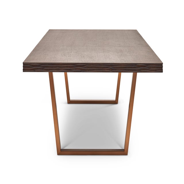 Jake Dining Table, Sumatra Brown, Burnished Brass Chairish