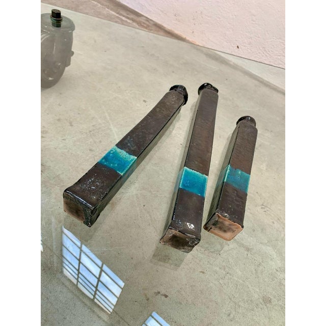 Raku Ceramic Vases, 1970s, Set of 3 For Sale - Image 4 of 9