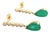 Natural Emerald Diamond Dangle Earrings 14k Y Gold 2.23 TCW Certified For Sale