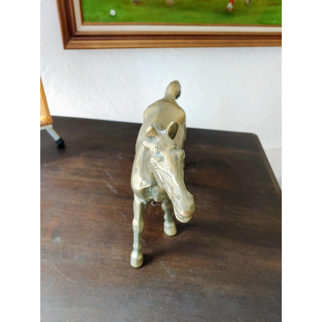 Figurative Vintage Brass Horse Sculpture For Sale - Image 3 of 7