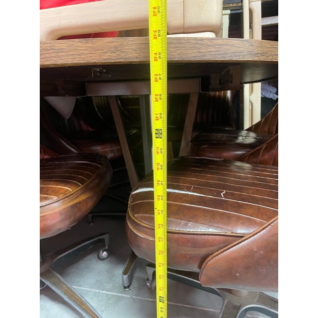Brown Mid Century Modern Chromecraft Dining Set - 6 Chairs For Sale - Image 8 of 8