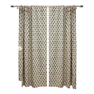 Colored Linen Curtains Rustic Lightweight Drapes for Modern & Traditional Home Décor Size 54" W X 63" L- Genda Pushp For Sale