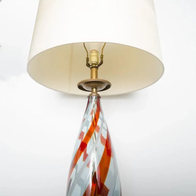 Mid-Century Modern 1960s Mid-Century Modern Glass Lamp, Italy For Sale - Image 3 of 5