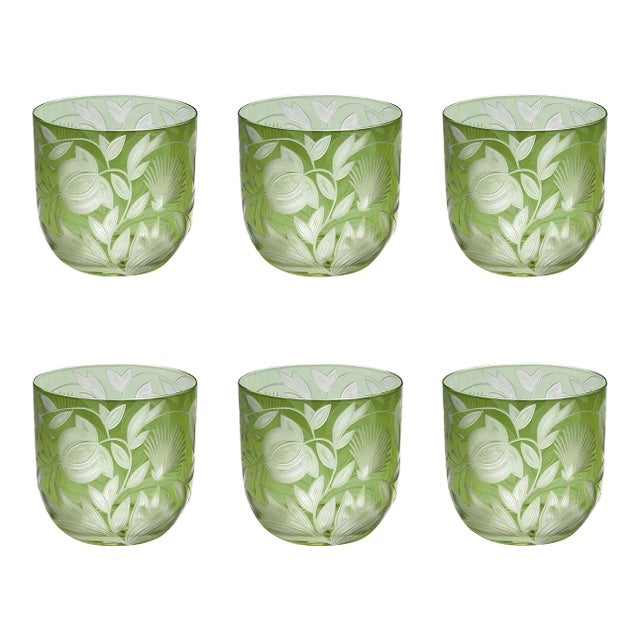ARTEL Verdure Whiskey Glasses, Set of 6, Khaki Green For Sale