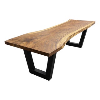 Live Edge Single-Slab Monkeypod Conference Table For Sale