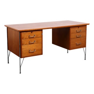 Large Danish Teak Desk by Heinrich Roepstorff, 1960s For Sale