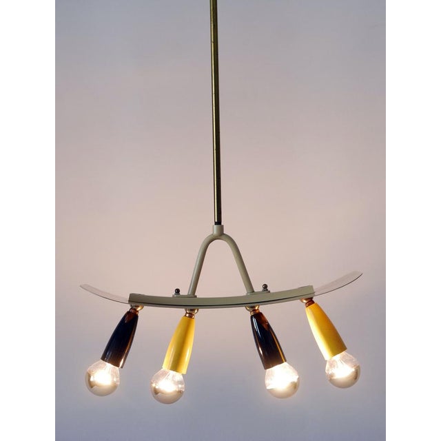 Black Mid-Century Modern Sputnik Pendant Lamp, Germany, 1950s For Sale - Image 8 of 18