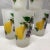 English Mid-Century Hazel Atlas Frosted Hand Painted Pear and Grape Glasses - Set of 6 For Sale - Image 3 of 11