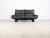 Mid-Century Modern Vintage Italian 3-Seater Sofa in Black Leather, 1980s For Sale - Image 3 of 18