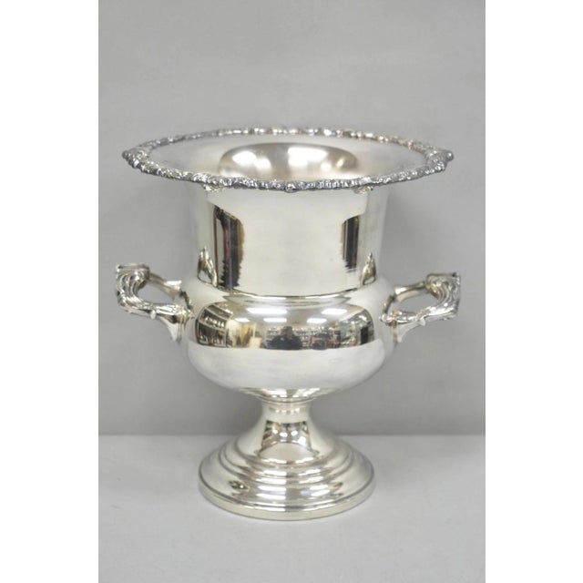 Vintage Sheridan Silver Plated Trophy Cup Urn Champagne Chiller Ice Bucket For Sale - Image 16 of 16
