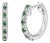 10K White Gold Alternating Emerald 1/10 Cttw Diamond Huggy Hoop Earrings (I-J Color, I1-I2 Clarity) For Sale