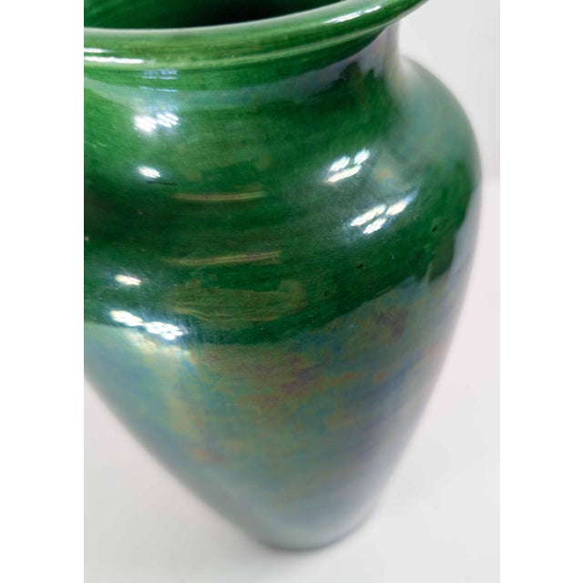 Early 20th Century Japanese Dark Green Awaji Glazed Vase For Sale - Image 9 of 12