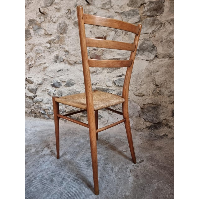Mid-Century Italian Dining Chairs with Woven Natural Fibre Seats, Italy, 1960s, Set of 4 For Sale - Image 4 of 18