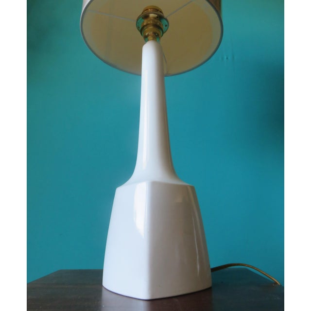 Danish Tall Table Lamp in White Stoneware, 1965 For Sale - Image 3 of 7