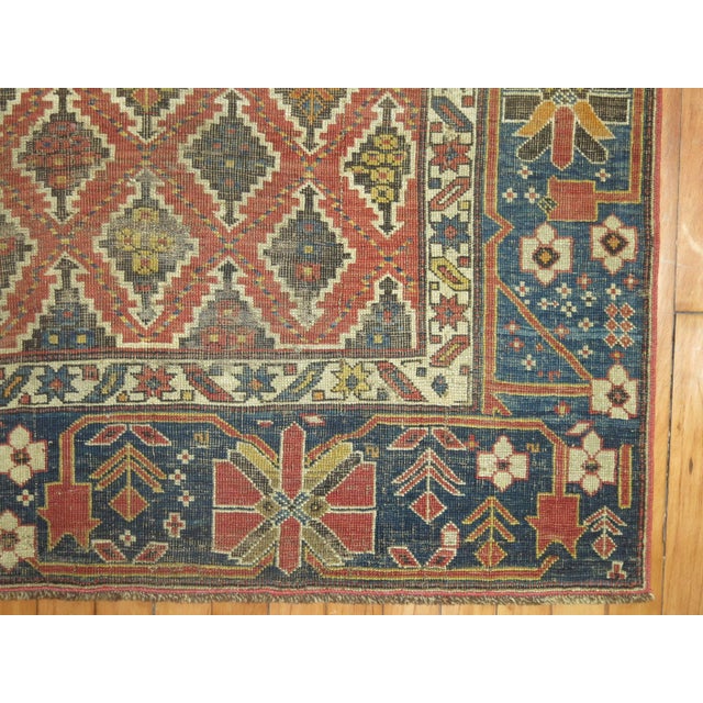 19th Century Rustic Caucasian Tribal Throw Rug - 3'9" x 4'11" For Sale - Image 10 of 18