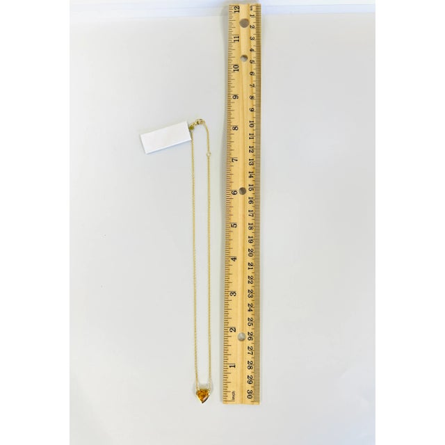 Metal Citrine Heart Pendant Necklace in 18k Yellow Gold For Sale - Image 7 of 7