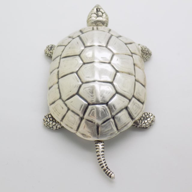 Vintage Italian Handmade Silver Turtle Box, 1940s For Sale - Image 6 of 14