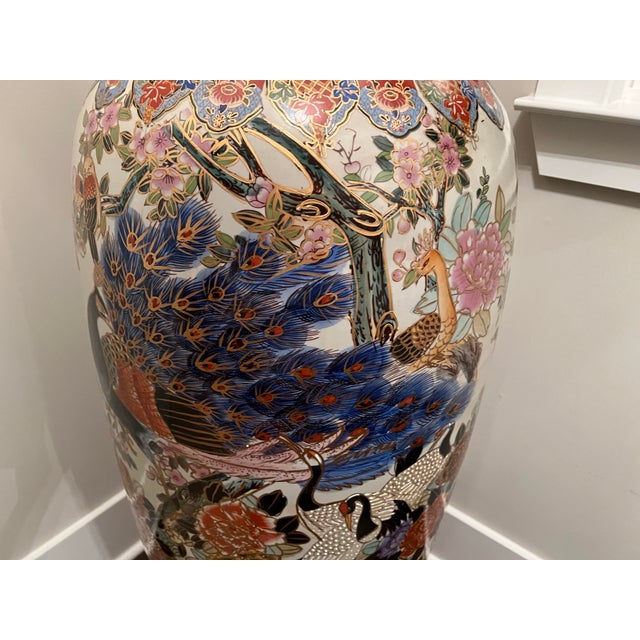 Ceramic Very Beautiful Extra Large 62 Inches Monumental Asian Floor Porcelain Vase For Sale - Image 7 of 12