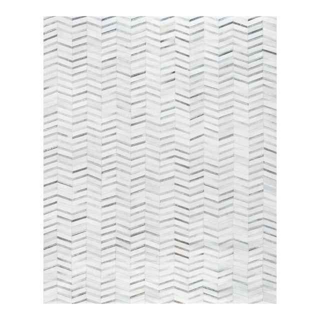 Galaxy Cowhide Silver Area Rug, 5' 0'' X 8' 0'' For Sale