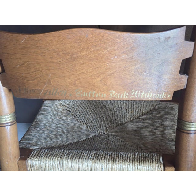 Vintage Classic Circa 1970s Ethan Allen Button Back Hitchcock Style Side Chair For Sale - Image 11 of 17