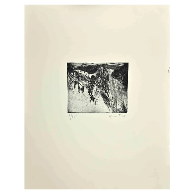 Enotrio Pugliese, Landscape, Etching and Aquatint, 1967 For Sale