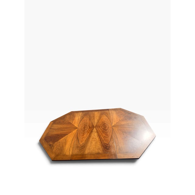 Wood Vintage Baker Furniture Walnut Octagonal Extension Dining Table With Two Leaves For Sale - Image 7 of 12