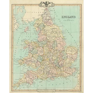 Antique Map of England and Wales, 1854 For Sale