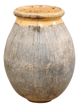 Antique French Biot Jar with Glazed Rim