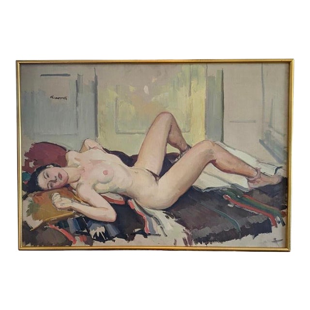 1950s Reclining Nude, Oil on Canvas, Signed "Chenoweth" For Sale