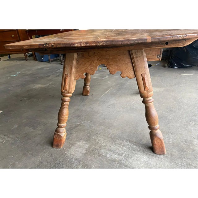 Wood 19th Century Swedish Oak Table With Drawer For Sale - Image 7 of 7