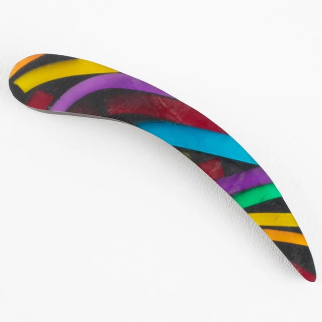 Black Harriet Bauknight for Kaso Black and Rainbow Geometric Acrylic Resin Brooch For Sale - Image 8 of 8
