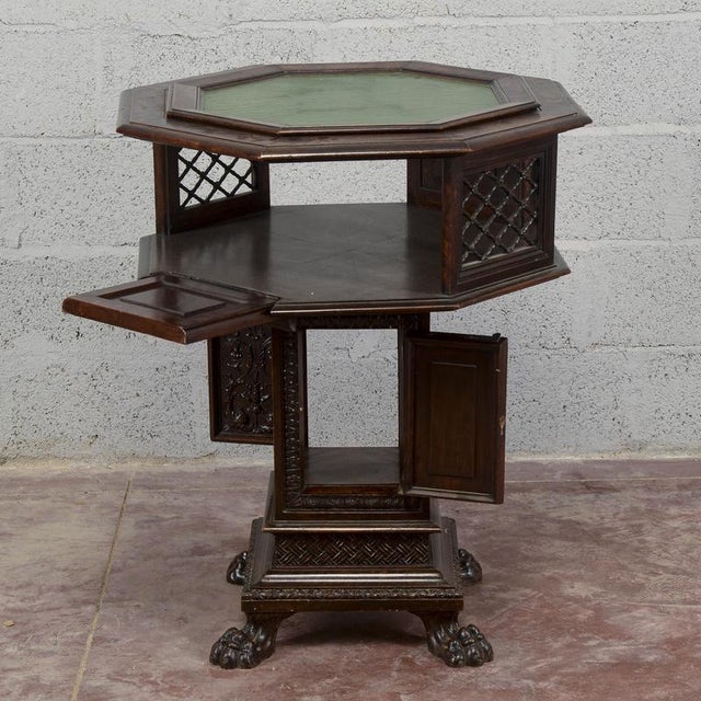 Wood AntiqueMaggini Swivel Coffee Table with Removable Glass Top, 1800s For Sale - Image 7 of 18