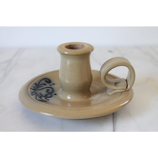 Vintage Maple City Pottery Salt Glaze Taper Candle Holder For Sale In Milwaukee - Image 6 of 8