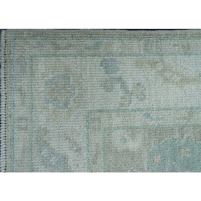 Turkish Turkish Oushak Rug 2'6" x 10'2" #19482 For Sale - Image 3 of 8