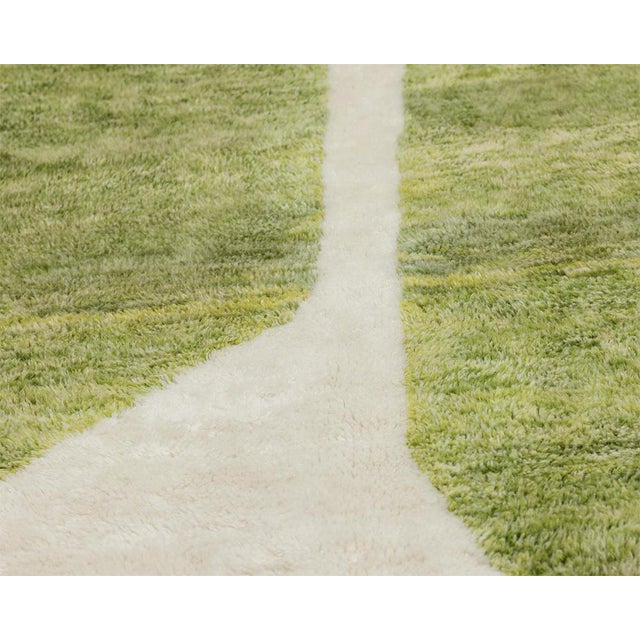 Contemporary Hand-Knotted Wool Rug by Azele Studio For Sale - Image 3 of 12