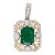 1.4ct Emerald Pendant With Natural Diamonds Accents: Solid 14k Gold, 7x5mm For Sale