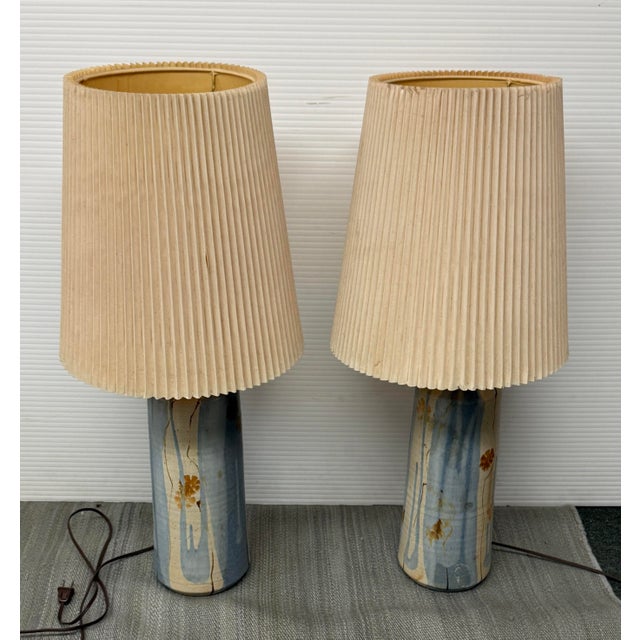 Mid-Century Modern Vintage Wishon-Harrell Earthenware Table Lamps, Pair For Sale - Image 3 of 12