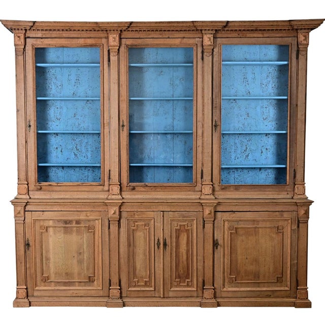 Wood French 19th Century Stripped Oak Bibliotheque For Sale - Image 7 of 15
