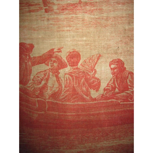 French Toile Wall Hanging Tapestry Harbor Scene 18 Century For Sale - Image 15 of 16