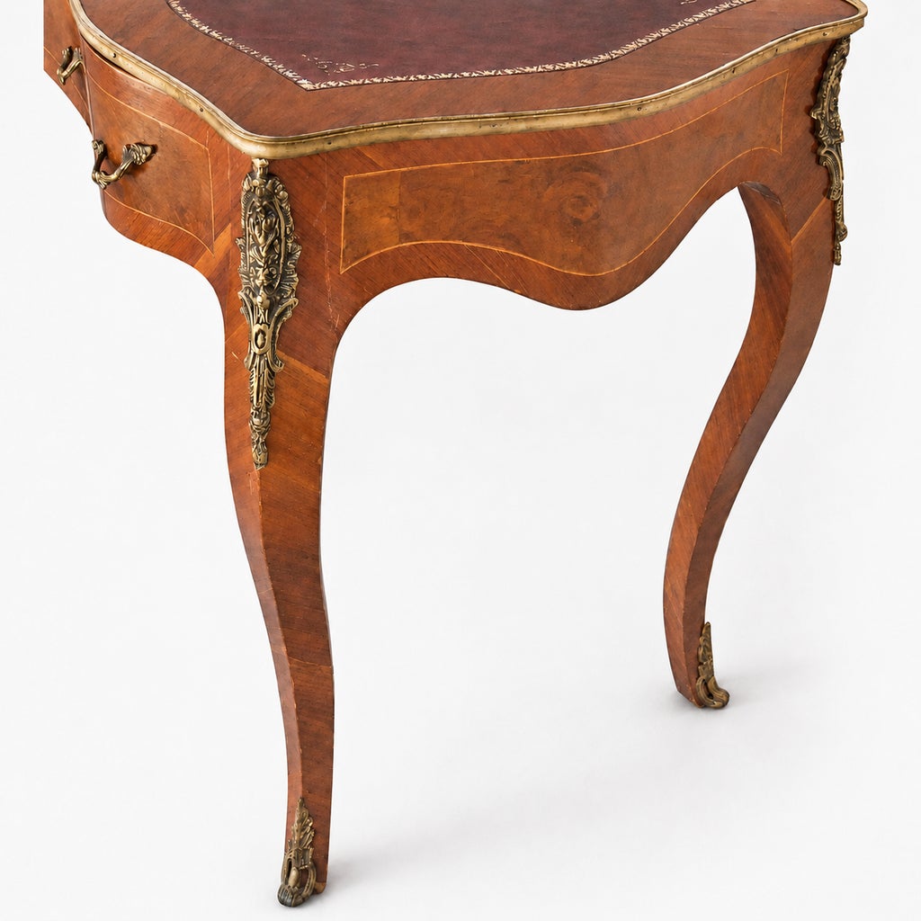 Vintage French Louis XV–Style Leather-Top Ladies’ Writing Desk — view 8