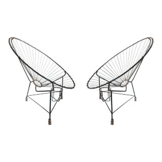 Mid Century Iron Garden Chairs - A Pair For Sale