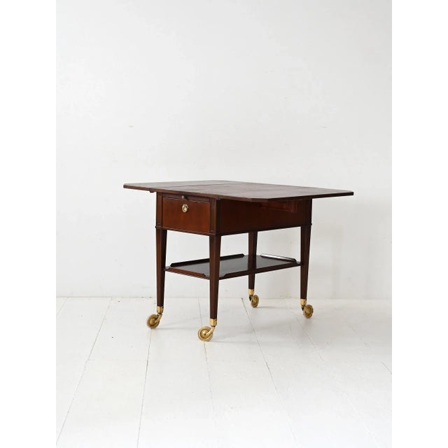 Vintage Scandinavian Mahogany Trolley, 1940s For Sale - Image 11 of 11