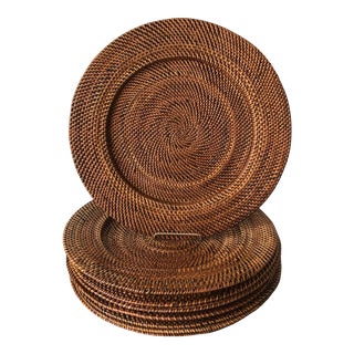 Woven Rattan Charger Placemats-Set 8 For Sale