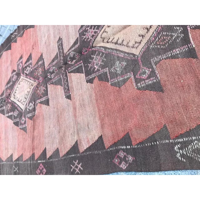 Orange Vintage Long Kurdish Kilim For Sale - Image 8 of 16