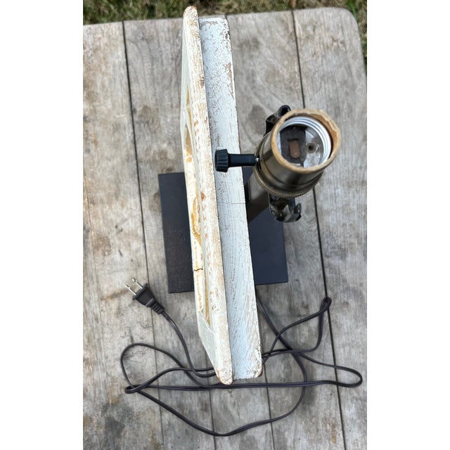 White Modern Sculptural Table Lamp Architectural Salvage Tabernacle Door For Sale - Image 8 of 12