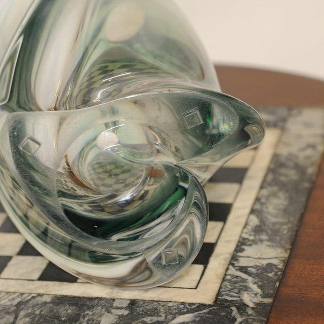 Green Lead Crystal Vase from Val Saint Lambert, 1950s For Sale - Image 3 of 8